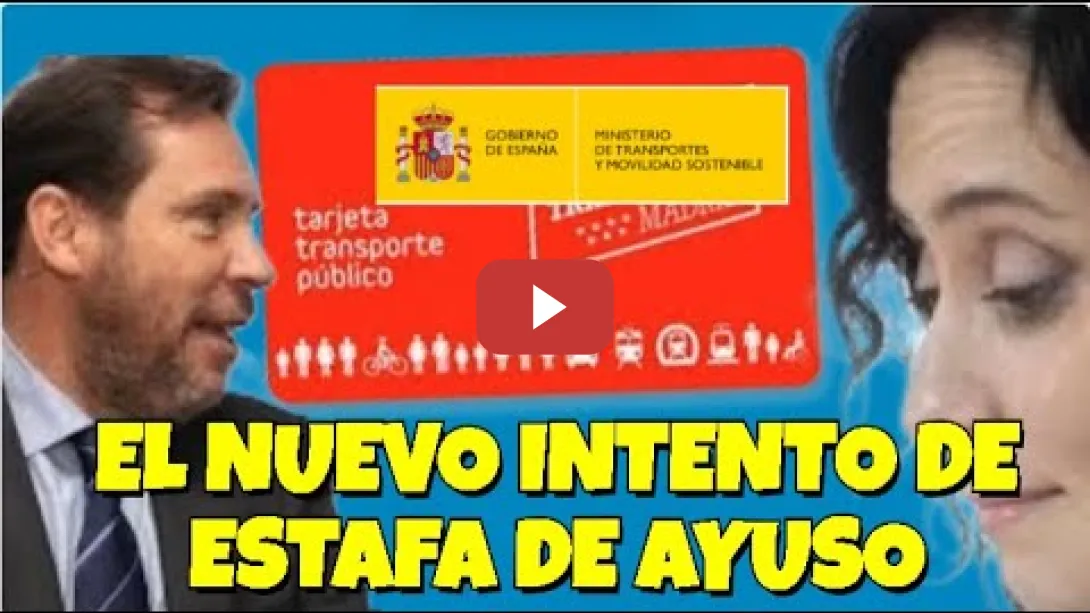 Embedded thumbnail for Abono Transporte de Madrid pagado por el Estado y no por Ayuso