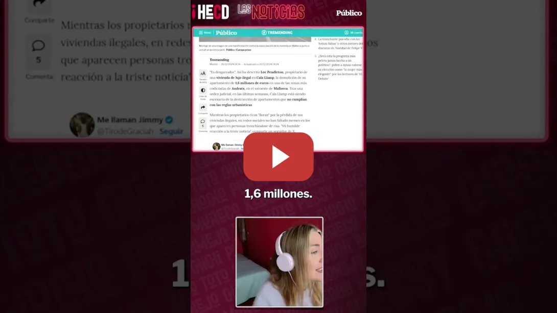 Embedded thumbnail for Los ricos también lloran: Marina Lobo y la demolición de pisos de lujo ilegales en Mallorca