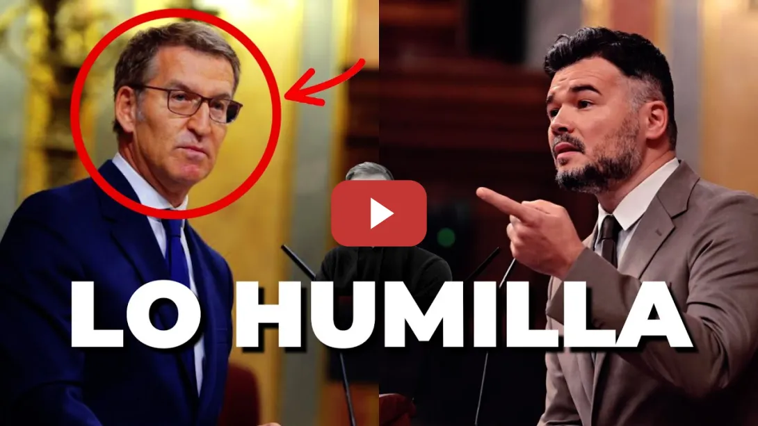 Embedded thumbnail for El brutal repaso de Gabriel Rufián a Núñez Feijóo en el Congreso