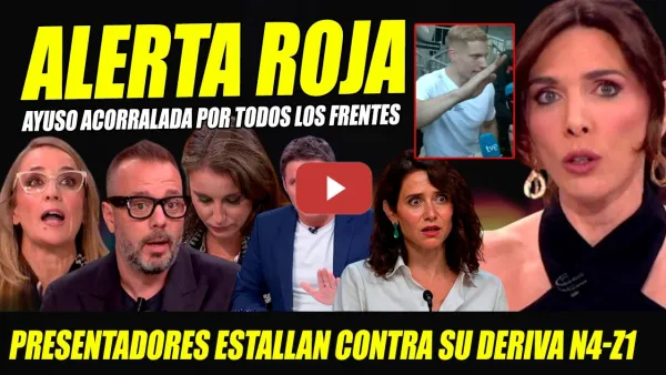 Embedded thumbnail for DEJAN TEMBLANDO A AYUSO: VERÓNICA SANZ Y CINTORA ENFURECIDOS POR DERIVA N4-Z1. PEGAN MICRO DE TVE