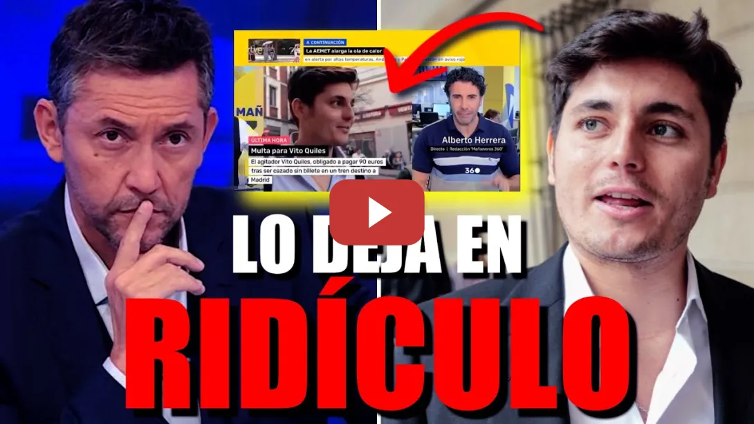 Embedded thumbnail for Javier Ruíz pilla de nuevo a Vito Quiles en directo sobre la estafa de los billetes de tren