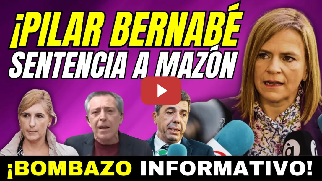 Embedded thumbnail for BOMBAZO DE PILAR BERNABÉ A LA JUEZA DE LA DANA, SALOMÉ PRADAS (MAZÓN) RECHAZARON AYUDA DE LA UME