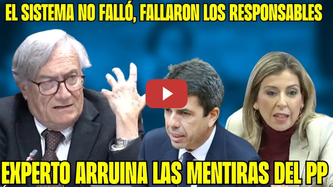 Embedded thumbnail for Un EXPERTO ARRUINA las EXCUSAS de MAZÓN ¡LE SALE MAL al PP la COMISIÓN sobre la DANA al PP!
