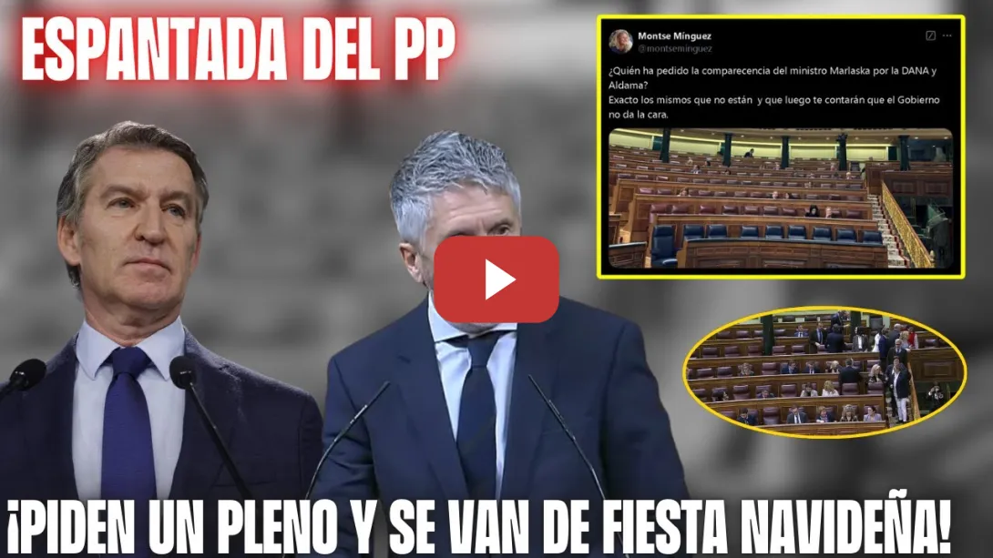 Embedded thumbnail for 🤦‍♂️ FEIJÓO y DIPUTADOS del PP ABANDONAN un PLENO SOBRE LA DANA PARA ASISTIR a una FIESTA NAVIDEÑA!