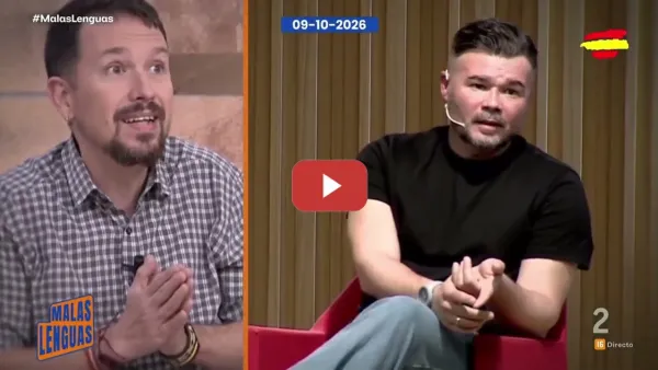 Embedded thumbnail for Preguntan por el acuerdo de Rufián y Montero en Malas Lenguas