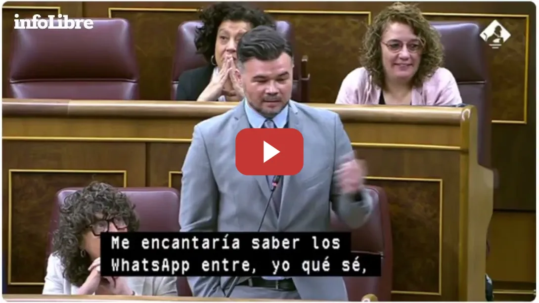 Embedded thumbnail for Rufián: &quot;Me encantaría saber los whatsapps entre Feijóo y Mazón&quot;