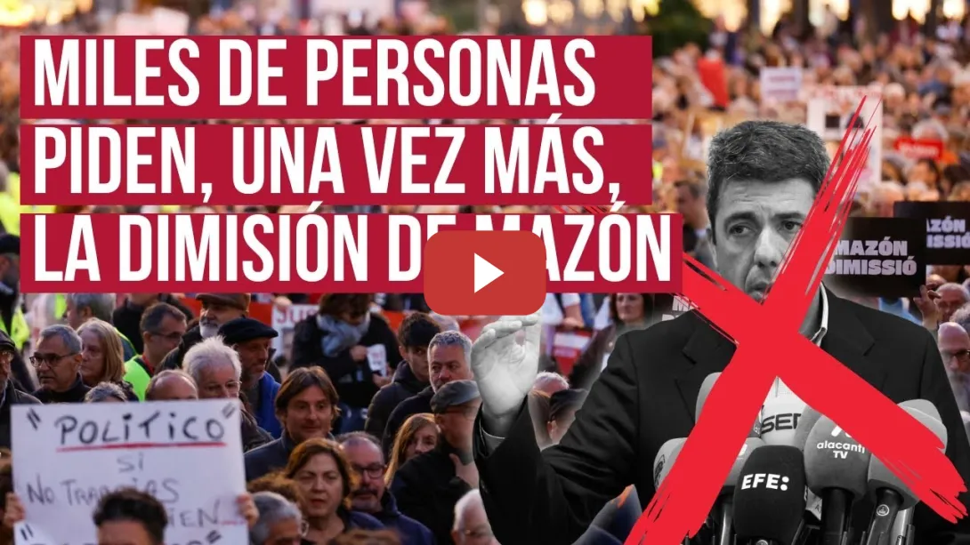 Embedded thumbnail for 25.000 personas protestan reclamando justicia por la DANA y la dimisión de Carlos Mazón