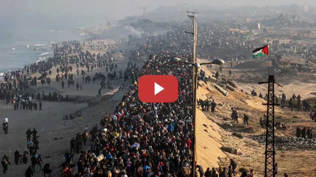 Embedded thumbnail for Los palestinos comienzan su camino de vuelta al norte de Gaza