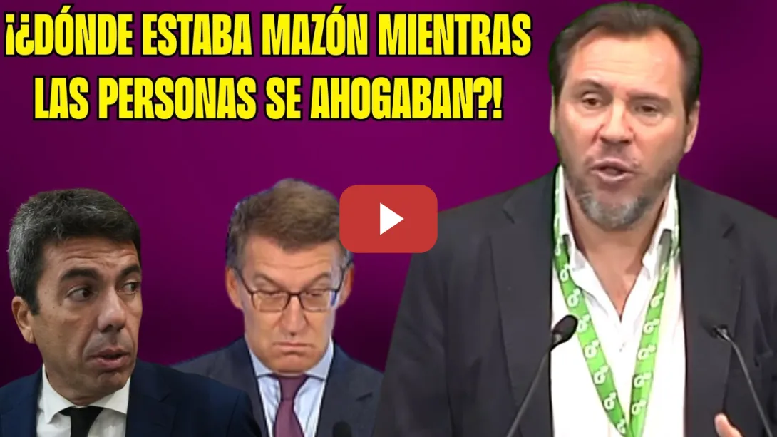 Embedded thumbnail for BRUTAL REPASO de Óscar PUENTE a MAZÓN y FEIJÓO por sus MENTIRAS en la DANA ¡NOS INSULTAN a la CARA!