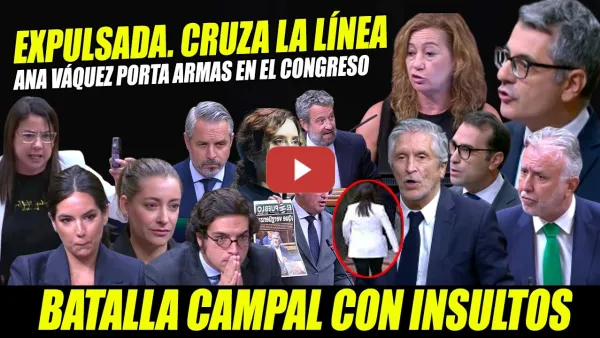 Embedded thumbnail for ANA VAQUEZ EXPULSADA POR PORTAR SPRAY PIMIENTA EN CONGRESO.BATALLA CAMPAL. MINISTROS BARREN FALTONES