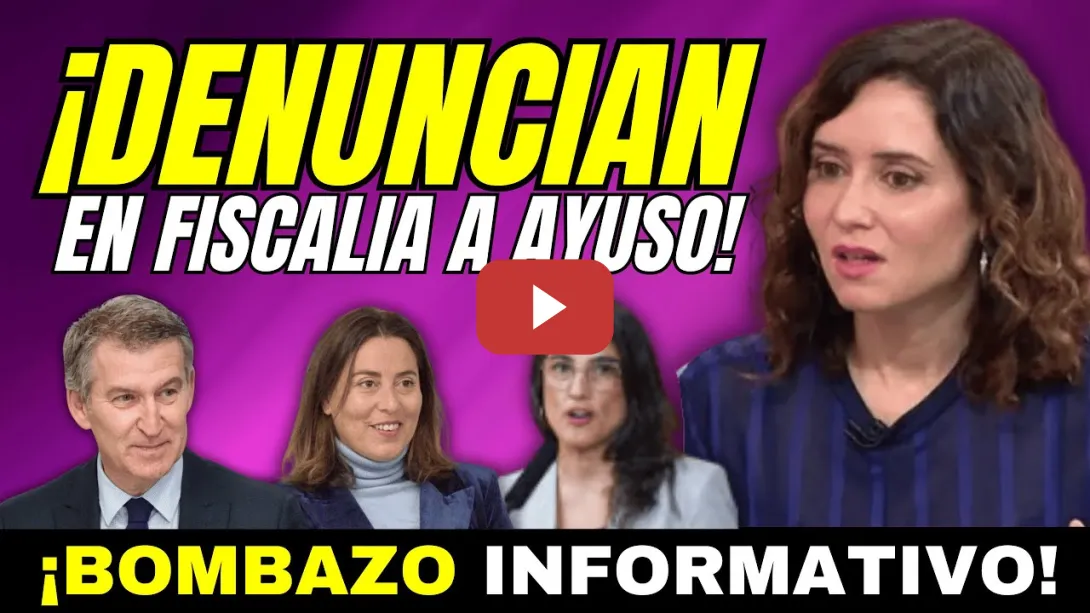 Embedded thumbnail for ¡BOOM!, AYUSO DENUNCIADA ANTE LA FISCALÍA - CORRUPCIÓN EN EL GOBIERNO COMUNIDAD DE MADRID