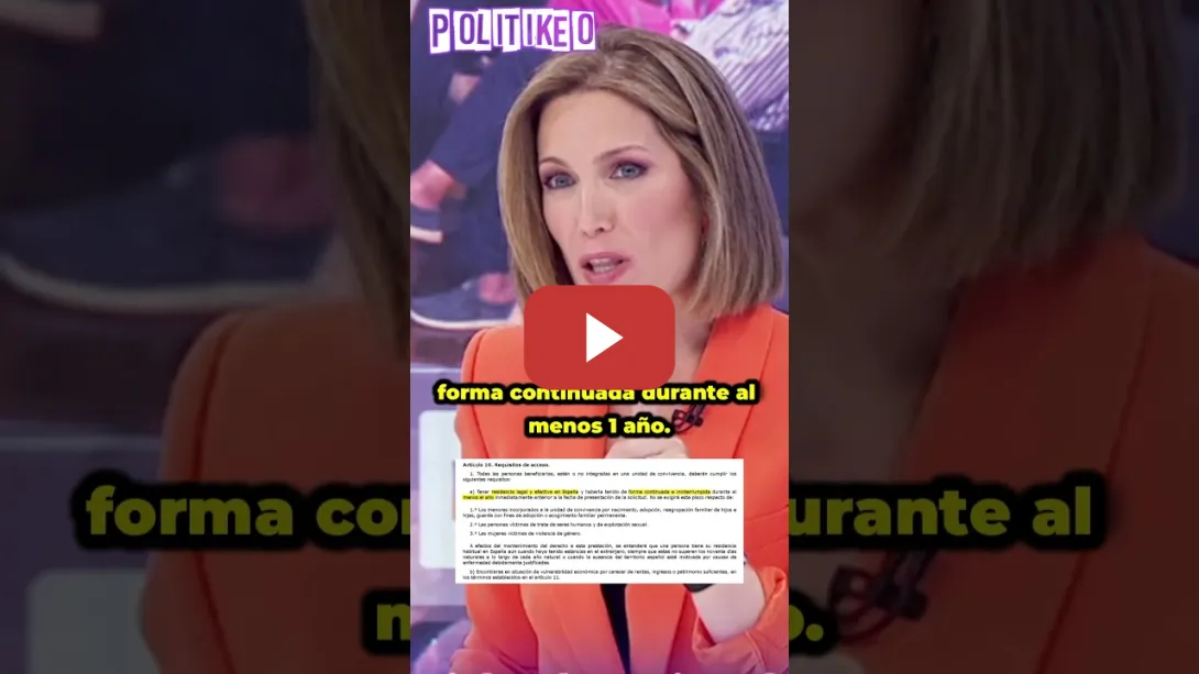 Embedded thumbnail for INTXAURRONDO a FEIJÓO &quot;Ingreso Mínimo Vital tienes que tener RESIDENCIA LEGAL. 80% COBRAN ESPAÑOLES&quot;