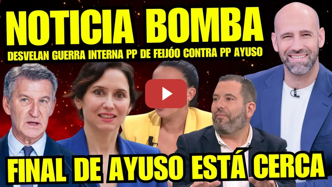 Embedded thumbnail for CHEMA GARRIDO SUELTA BOMBA "FEIJÓO ORDENA TERMINAR CON AYUSO Y EMPIEZA LA GUERRA EN PP" ADIOS AYUSO