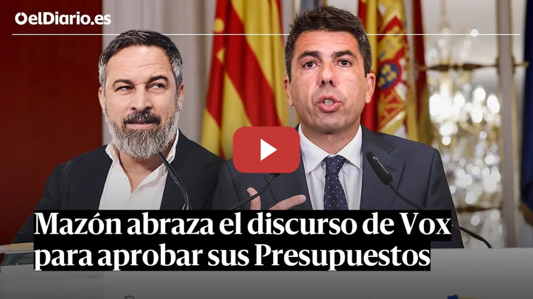 Embedded thumbnail for MAZÓN abraza el discurso de VOX para aprobar sus PRESUPUESTOS: INMIGRACIÓN y &quot;dogmatismo climático&quot;