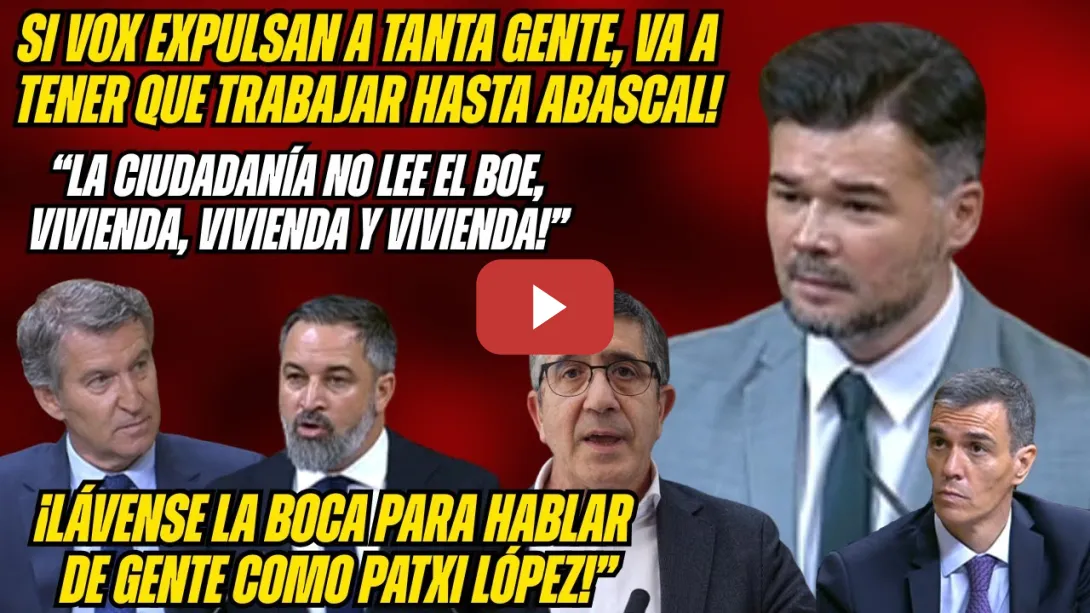 Embedded thumbnail for RUFIÁN SOLTANDO VERDADES sobre CORRUPCIÓN ¡SALE en DEFENSA de PATXI LÓPEZ frente PP y VOX! DEPORTAR?