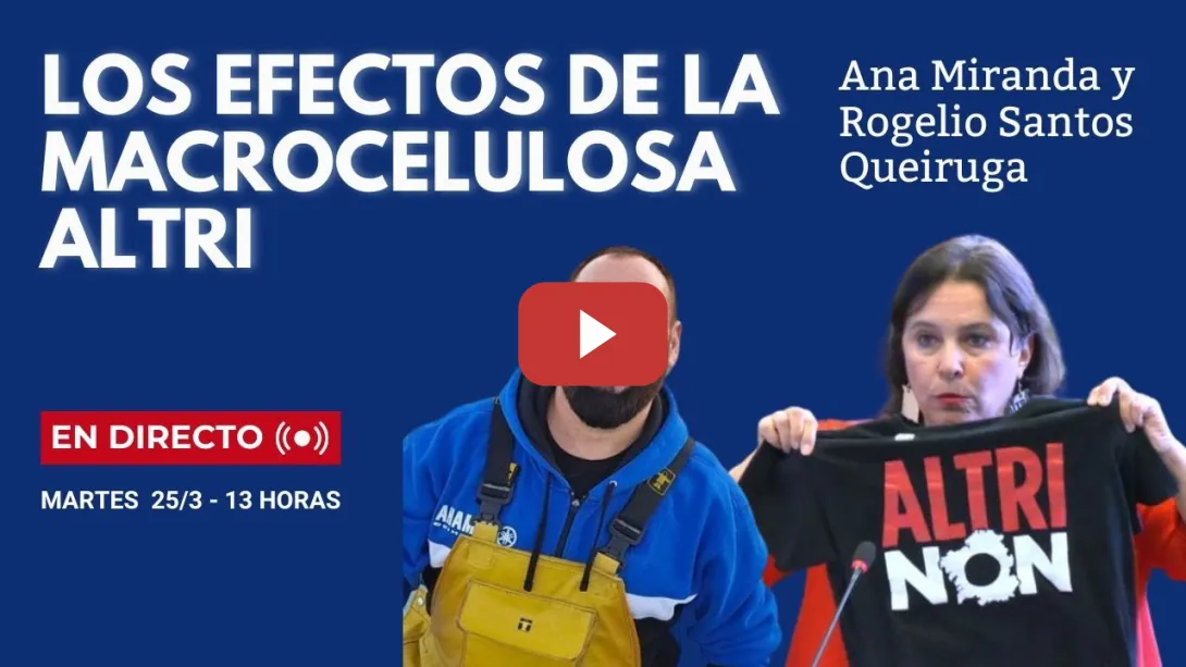 Embedded thumbnail for Ana Miranda (BNG) y el experto Rogelio Santos analizan los efectos de la megacelulosa Altri