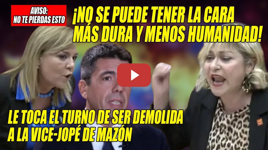 Embedded thumbnail for ALELUYA👏DEMOLIDA la vice de Mazón👏CHAPARRÓN de Nathalie Torres: ¡se fue a dar PREMIOS, Ni HUMANIDAD!