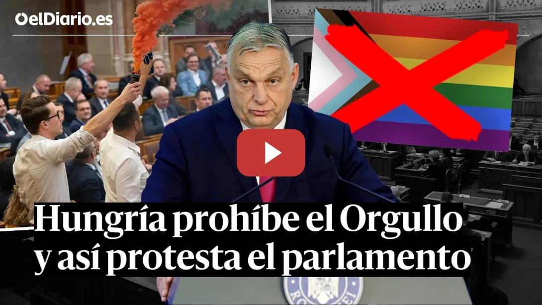 Embedded thumbnail for La HUNGRÍA de VIKTOR ORBÁN prohíbe el ORGULLO LGTBI y el parlamento PROTESTA con bengalas