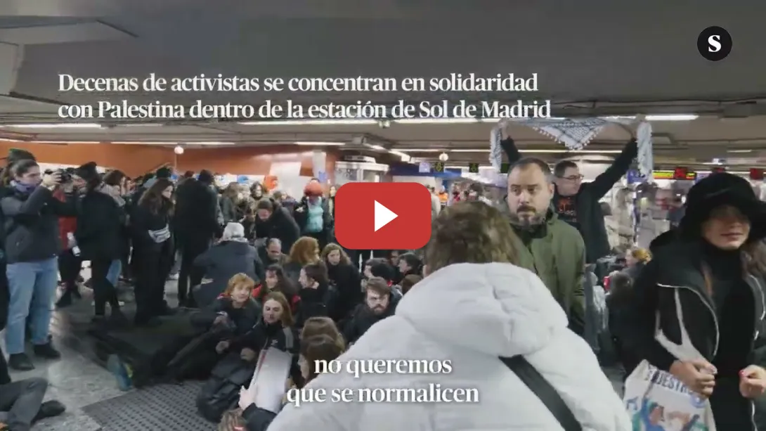 Embedded thumbnail for 🇵🇸Activistas se concentran en solidaridad con Palestina dentro de la estación de Sol de Madrid