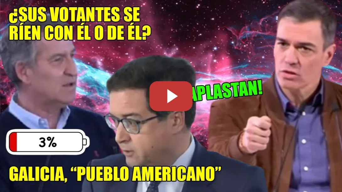 Embedded thumbnail for Feijóo SIN BATERÍA SALE ESCALDADO de Galicia x Sánchez y López q lo APLASTAN📢 &quot;Pueblo americano&quot;🤦‍♂️
