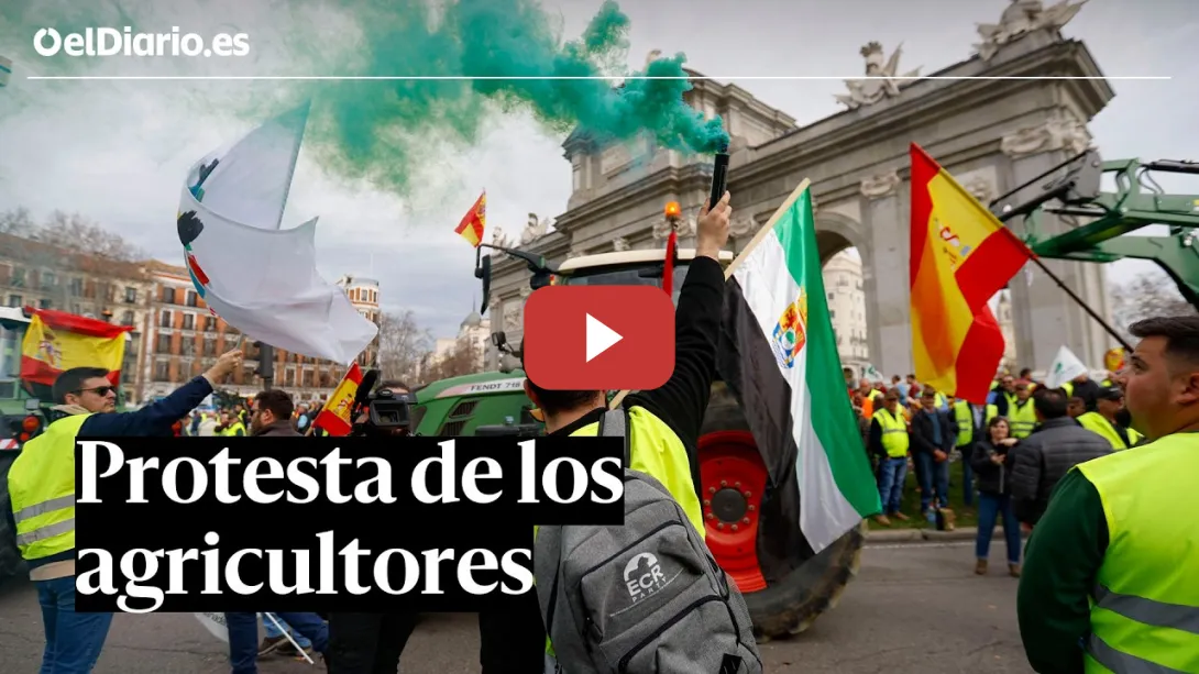 Embedded thumbnail for Los tractores vuelven a Madrid en una nueva protesta de los agricultores