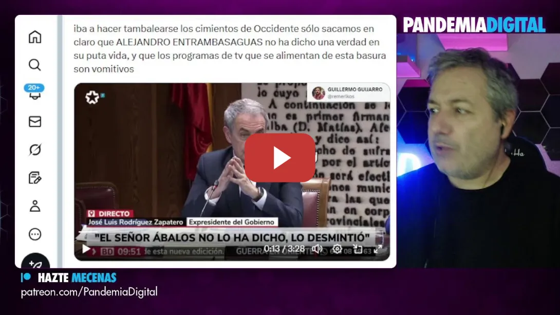 Embedded thumbnail for Desmontamos los bulos y difusores de la masacre en Irán. La mina de oro de Zapatero. Milei se brota