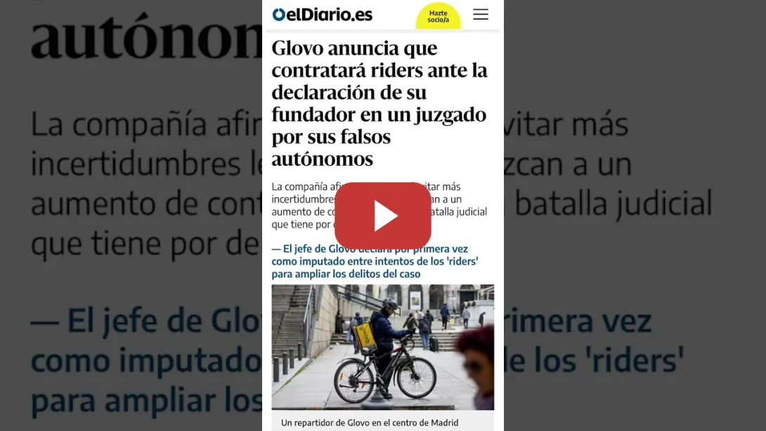 Embedded thumbnail for Se acabaron los falsos autónomos en Glovo.