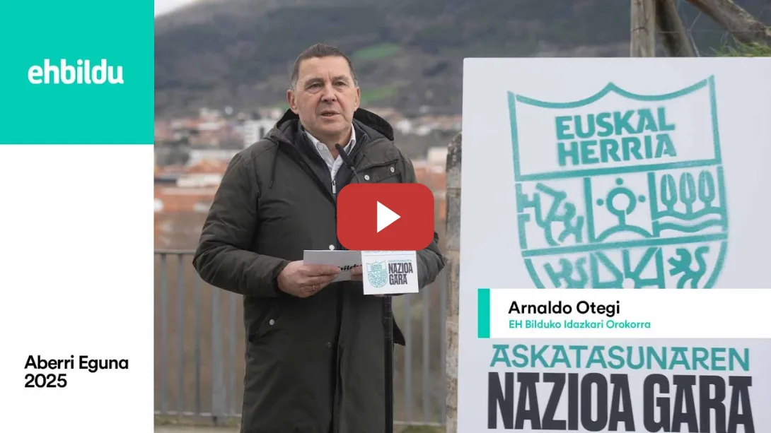 Embedded thumbnail for Arnaldo Otegik iragarri du 2025eko Aberri Eguna, apirilaren 20an, Iruñean ospatuko duela EH Bilduk