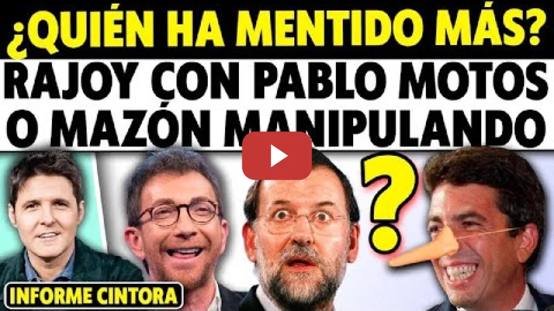 Embedded thumbnail for VAYA PERCAL. M. RAJOY MIENTE EN EL HORMIGUERO, MAZÓN MANIPULA Y ESCRACHE A ESPINOSA DE LOS MONTEROS