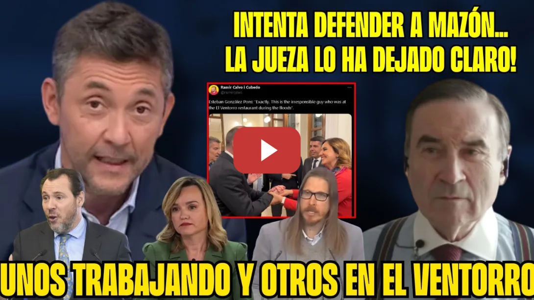Embedded thumbnail for REVIENTAN a MAZÓN: HUYE de Valencia. Javier Ruiz CORTA a Pedro J. &quot;Si se hubiera dado la ALERTA...&quot;