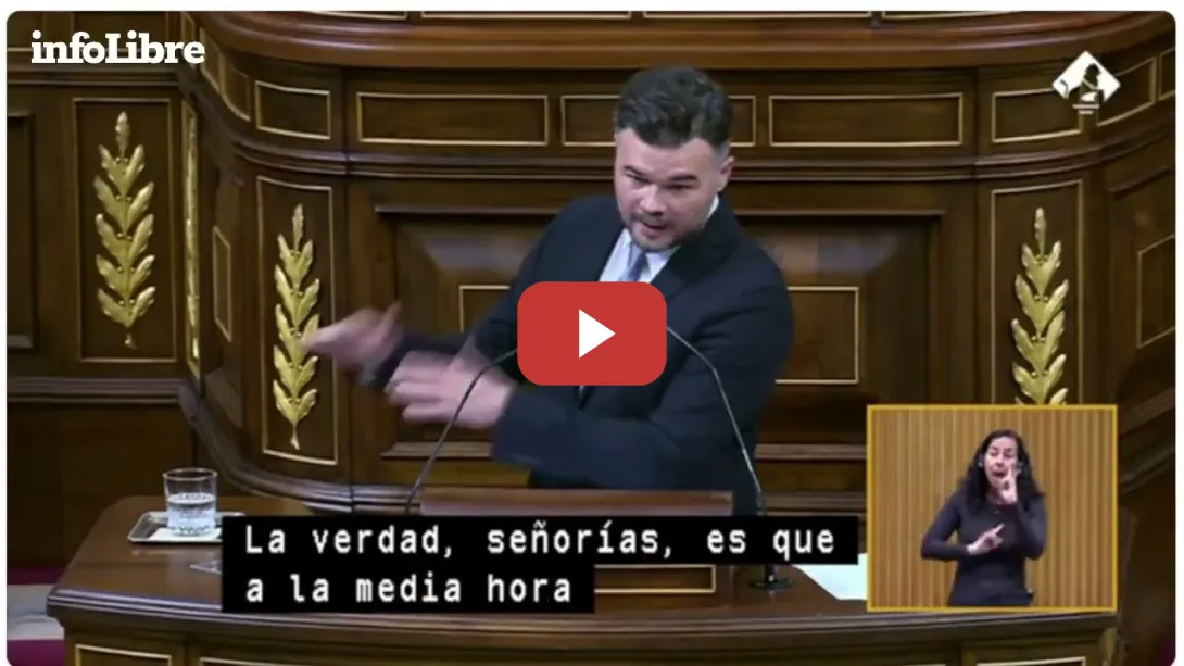 Embedded thumbnail for Rufián: “Desaparecer como Mazón, delegar como Ayuso y rajar como Feijóo”
