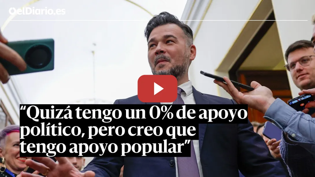 Embedded thumbnail for Gabriel Rufián: “Quizá tengo un 0% de apoyo político, pero creo que tengo apoyo popular”