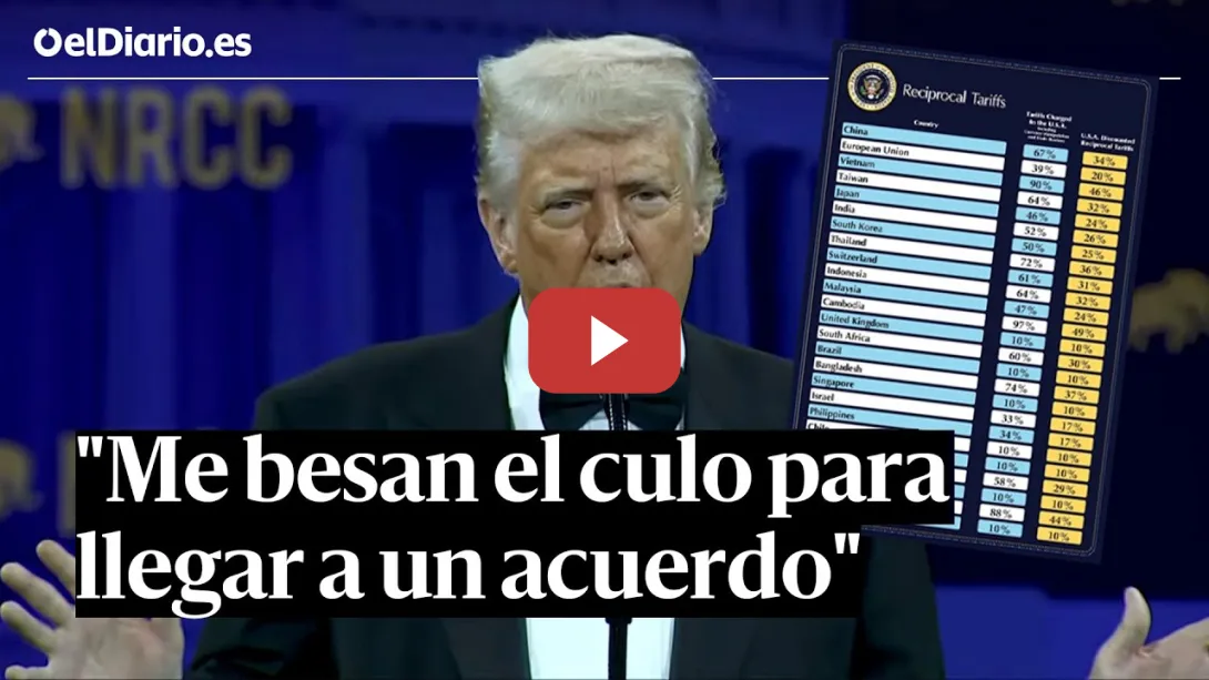 Embedded thumbnail for TRUMP se BURLA de los países a los que impone ARANCELES: &quot;Me besan el culo&quot;