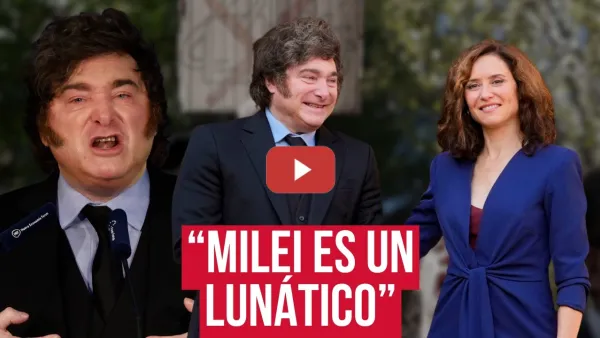 Embedded thumbnail for Reacciones a la reunión de JAVIER MILEI y AYUSO: "Es muy de áticos y de lunáticos"