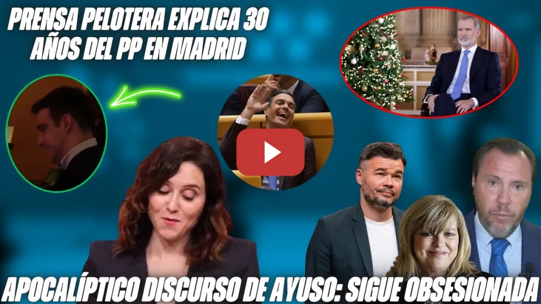 Embedded thumbnail for AYUSO sigue OBSESIONADA con SÁNCHEZ, la PRENSA CORTENA MADRILEÑA y el DISCURSO del BORBÓN😱