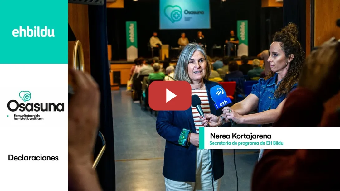 Embedded thumbnail for Declaraciones de Nerea Kortajarena en las jornadas sobre salud pública organizadas por EH Bildu