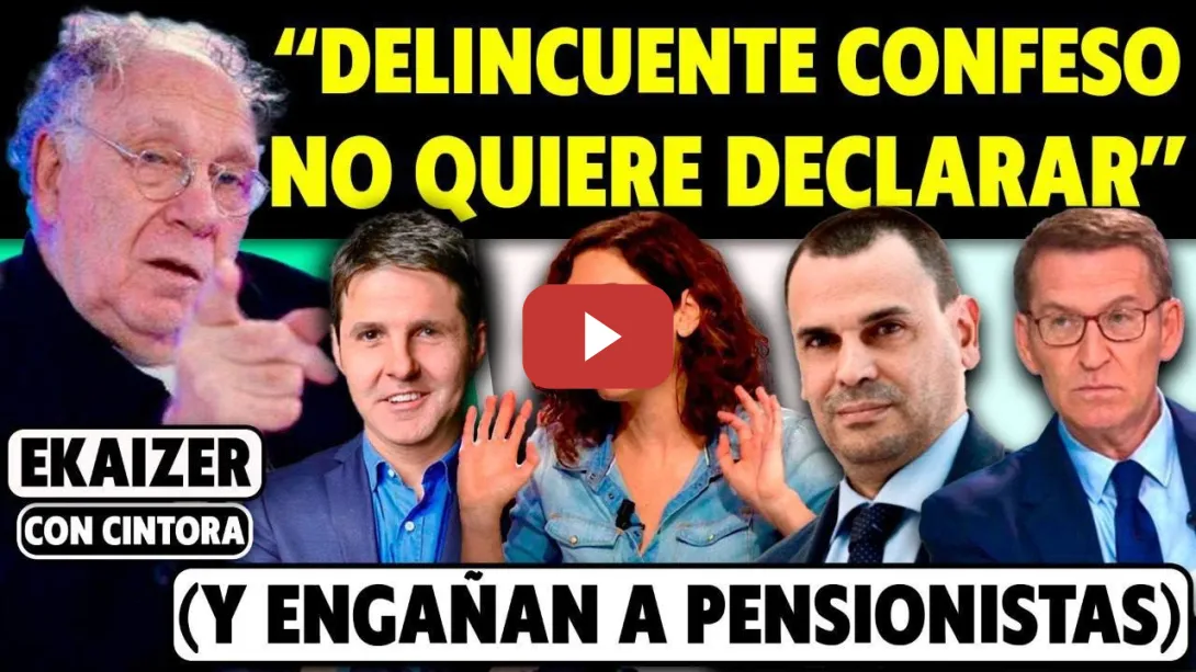 Embedded thumbnail for ESCÁNDALO. JUEGAN CON LAS PENSIONES, MIENTRAS EL NOVIO DE AYUSO NO DECLARA: CUARTO APLAZAMIENTO