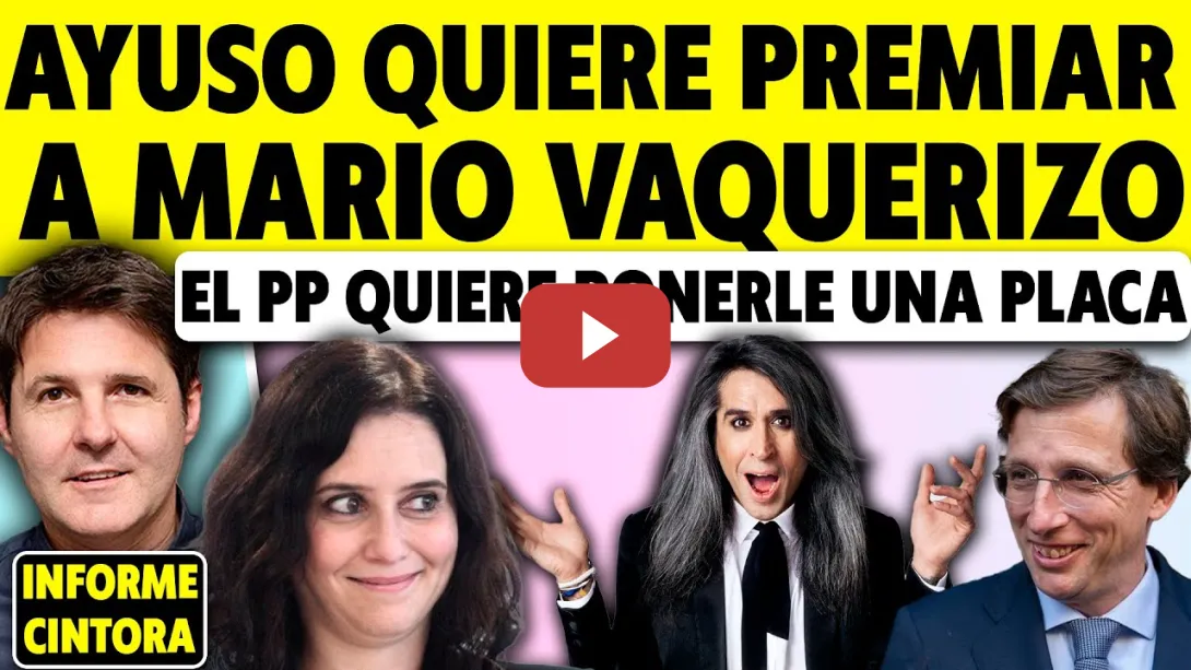 Embedded thumbnail for VERGÜENZA. EL PP DE AYUSO QUIERE UN HOMENAJE PARA MARIO VAQUERIZO CON UNA PLACA POR &quot;SU TRAYECTORIA&quot;