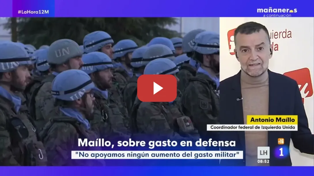 Embedded thumbnail for «La espiral belicista rompe los consensos de la UE»  🔴 Antonio Maíllo en la Hora de la 1