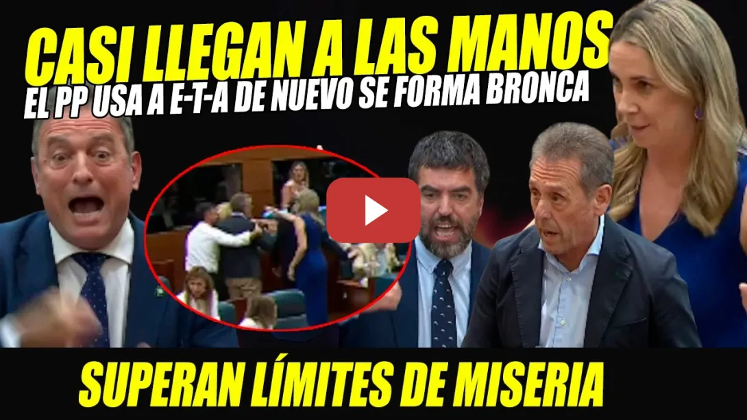 Embedded thumbnail for PP USA A E-T-A Y CASI LLEGAN A LAS MANOS TRAS DURA BRONCA. EXPULSAN A DIPUTADO LARA DEL PSOE