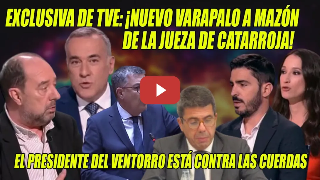 Embedded thumbnail for OTRO VARAPALO de la JUEZA ACORRALA + a Mazón📢¡Exime a Bernabé de nuevo y el PP se queda sin DEFENSA!