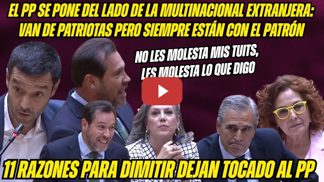 Embedded thumbnail for Óscar PUENTE DESTROZA a dos PEPEROS ENRABIETADOS. BUSTINDUY REMATA al PP &quot;ANTIPATRIOTAS&quot;