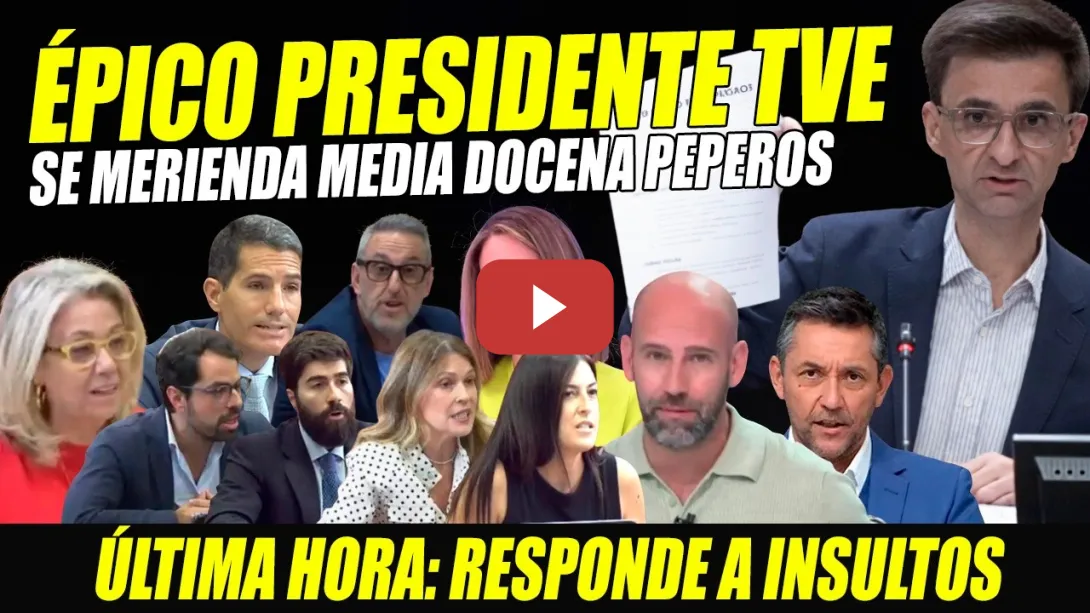 Embedded thumbnail for PRESIDENTE RTVE SE CORONA FRENTE A INSULTOS DEL PP Y DA LA CARA POR JAVIER RUIZ, MIRÓ E INTXUARRONDO