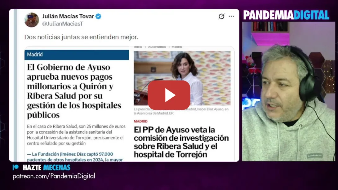 Embedded thumbnail for Jueza pide mensajes a Feijóo. 500M de Ayuso a Quirón y Ribera. Españoles, Mossad y Epstein