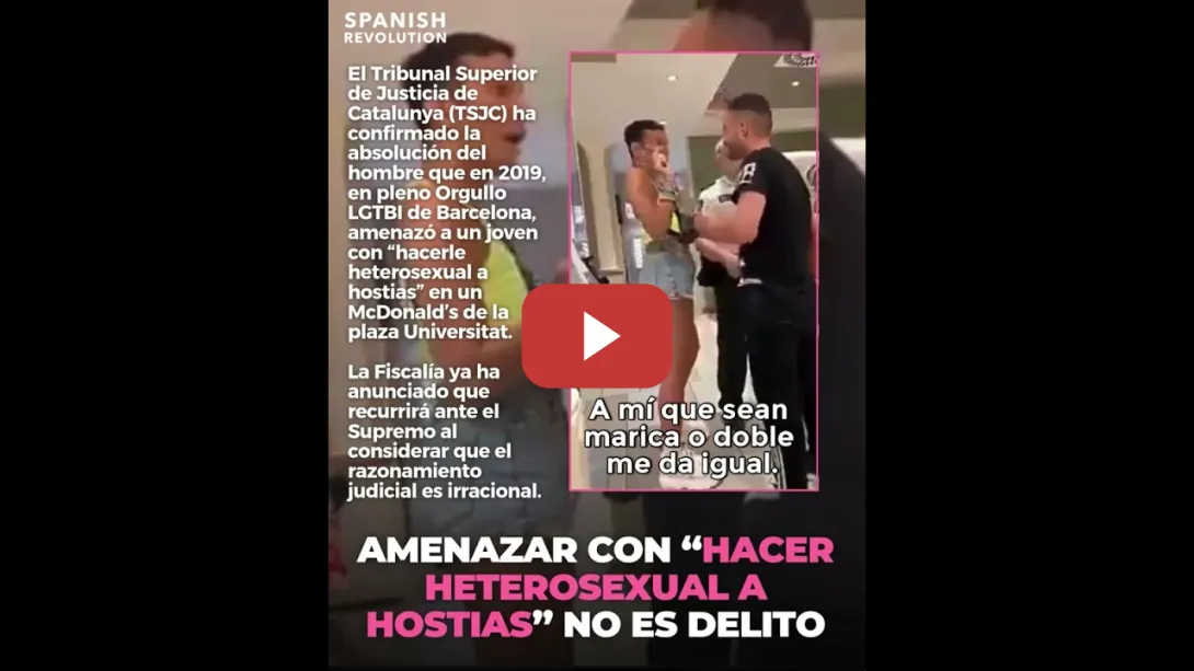 Embedded thumbnail for Amenazar con “hacer heterosexual a hostias” y que no sea delito