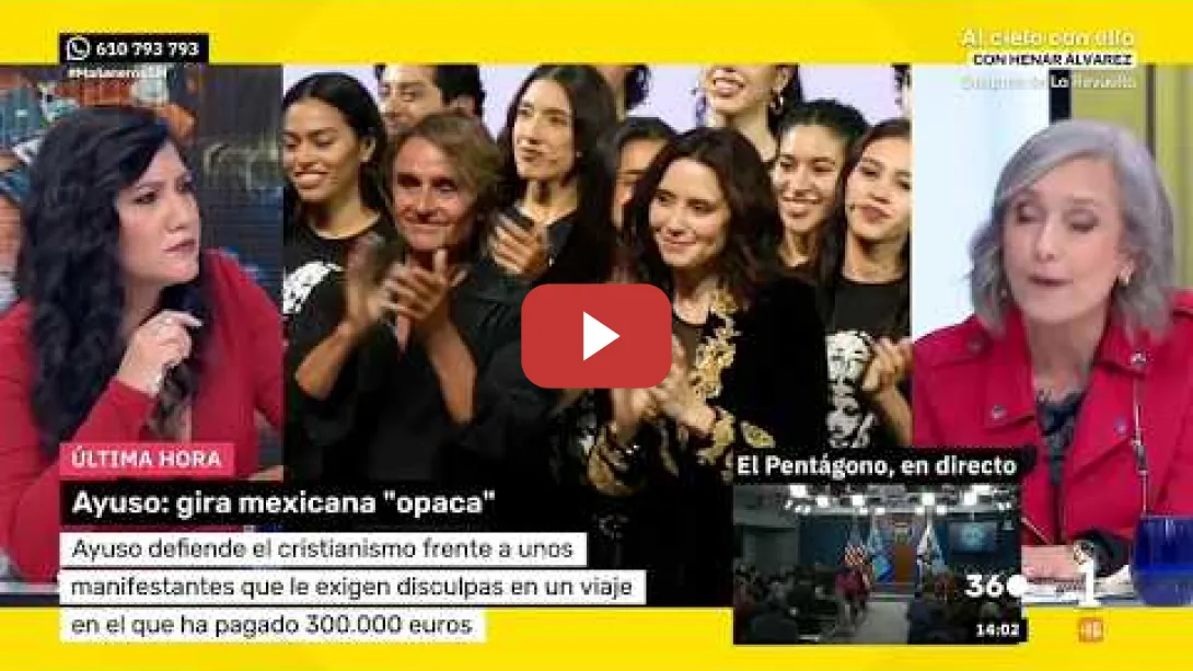 Embedded thumbnail for Laura Arroyo mantiene tenso debate sobre Ayuso en México y el colonialismo con Montse Nebrera