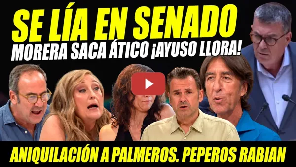 Embedded thumbnail for ¡AYUSO LLORA! MORERA LA ANIQUILA POR ÁTICO Y PP RABIA. PALMEROS SUFREN RECITAL DE BENJA PRADO