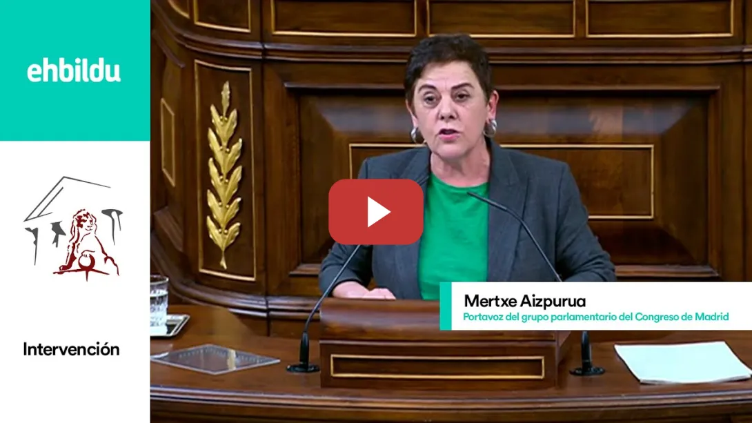 Embedded thumbnail for Comparecencia de Mertxe Aizpurua en eld ebate sobre el rearme de Europa