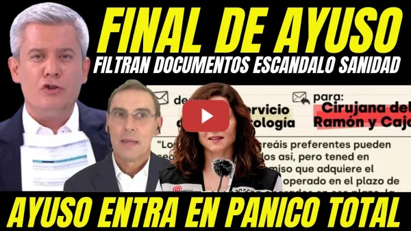 Embedded thumbnail for AYUSO DESTROZADA "MUESTRAN DOCUMENTOS ESCÁNDALO SANIDAD EN MADRID LISTAS DE ESPERAS"