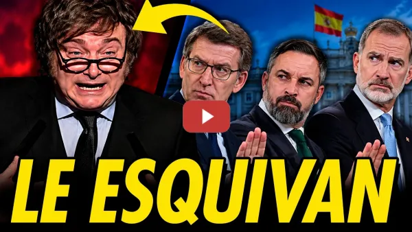 Embedded thumbnail for MILEI APESTADO EN ESPAÑA, FEIJÓO, ABASCAL Y EL REY LO ESQUIVAN Y LE HACE LA CAMPAÑA AL PSOE